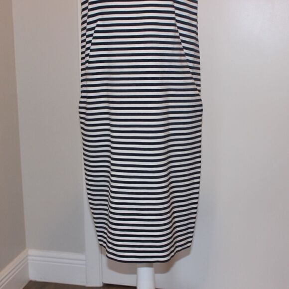 LAFAYETTE 148 Black and White Striped Midi Dress Women Size Small - Picture 3 of 13